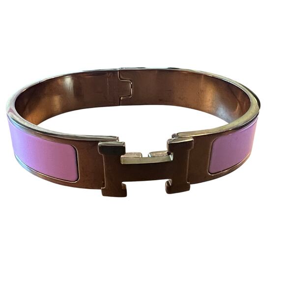 Hermès Clic H Enamel Bangle Bracelet - Picture 1 of 2